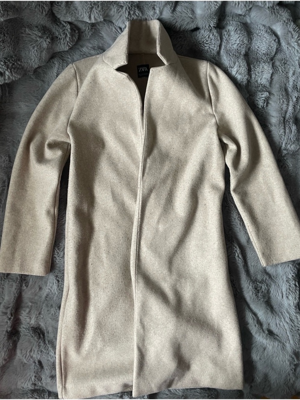 ZARA Women's Cream Long Coat